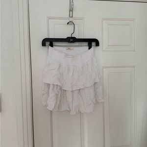 Miami White Ruffled Mini Skirt